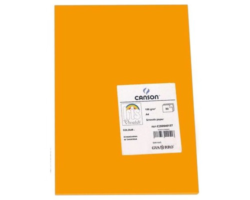 CANSON Pack de 50 Cartulina 185g A4 mandarina