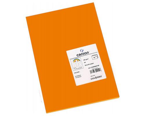 CANSON Pack de 50 Cartulina 185g A4 naranja