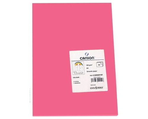 CANSON Pack de 50 Cartulina 185g A4 fucsia