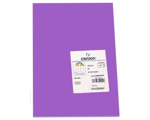 CANSON Pack de 50 Cartulina 185g A4 violeta