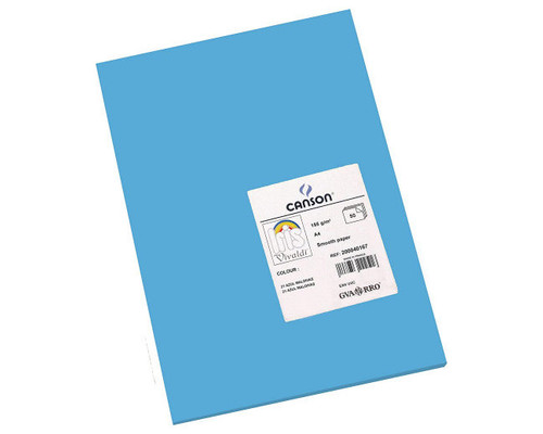 CANSON Pack de 50 Cartulina 185g A4 azul maldivas-IR25 CANSON Pack de 50 Cartulina 185g A4 azul maldivas