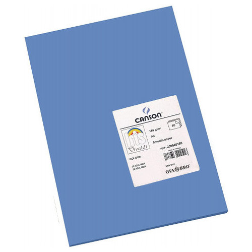 CANSON Pack de 50 Cartulina 185g A4 azul mar