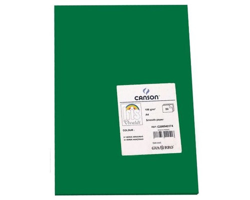 CANSON Pack de 50 Cartulina 185g A4 verde amazonas
