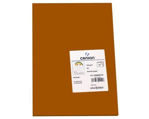 CANSON Pack de 50 Cartulina 185g A4 chocolate