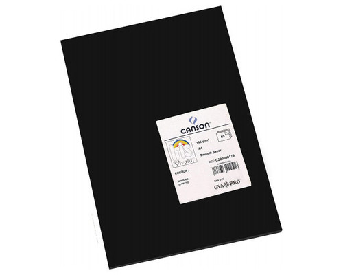 CANSON Pack de 50 Cartulina 185g A4 negro