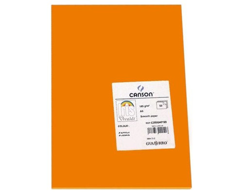 CANSON Pack de 50 Cartulina 185g A3 naranja