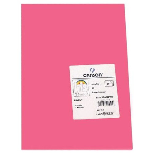 CANSON Pack de 50 Cartulina 185g A3 fucsia