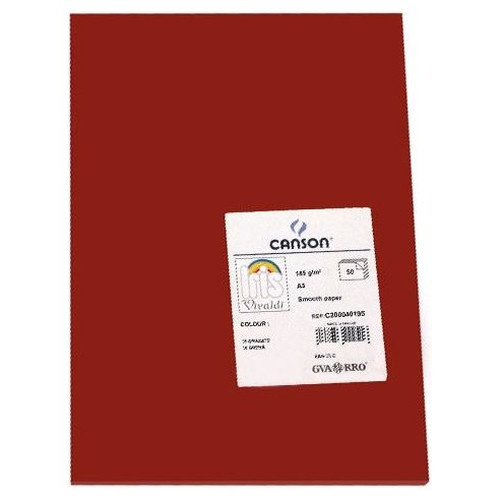 CANSON Pack de 50 Cartulina 185g A3 granate
