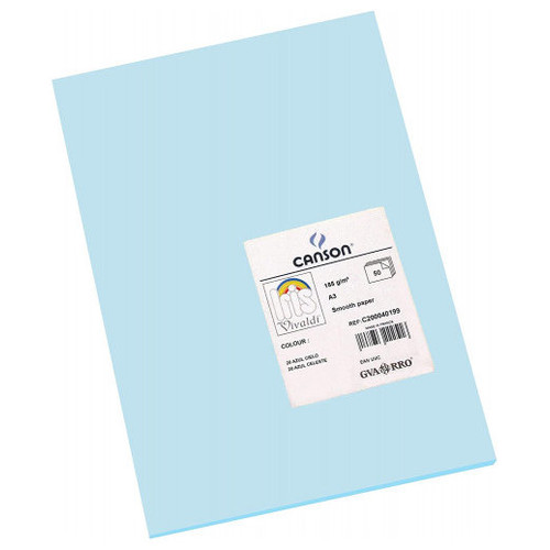 CANSON Pack de 50 Cartulina 185g A3 azul cielo