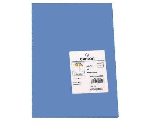 CANSON Pack de 50 Cartulina 185g A3 azul mar