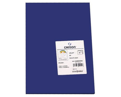 CANSON Pack de 50 Cartulina 185g A3 azul ultramar