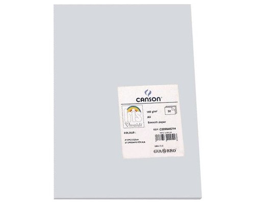 CANSON Pack de 50 Cartulina 185g A3 gris perla