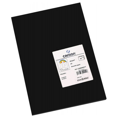 CANSON Pack de 50 Cartulina 185g A3 negro