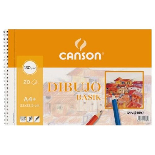 CANSON PAQ.250 LAMINAS DIBUJO BASIK 130G A4+