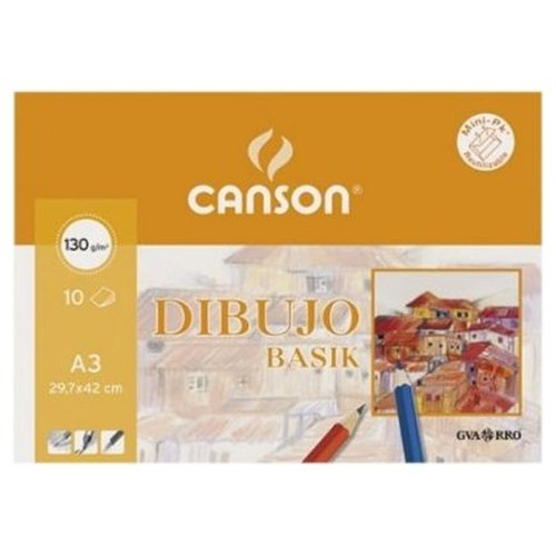 CANSON PAQ.10 LAMINAS DIBUJO BASIK 130G A3-IR31 CANSON PAQ.10 LAMINAS DIBUJO BASIK 130G A3