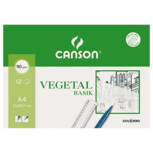 CANSON PAQ.12 LAMINAS PAPEL VEGETAL 90G A4-IR31 CANSON PAQ.12 LAMINAS PAPEL VEGETAL 90G A4