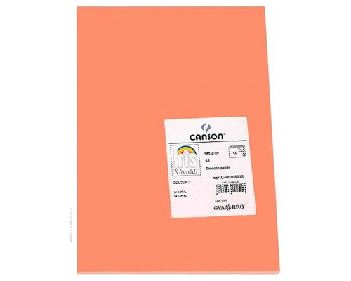 CANSON Pack de 50 Cartulina 185g A3 coral-IR25 CANSON Pack de 50 Cartulina 185g A3 coral