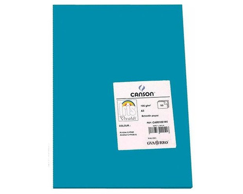 CANSON Pack de 50 Cartulina 185g A3 azul caribe-IR25 CANSON Pack de 50 Cartulina 185g A3 azul caribe