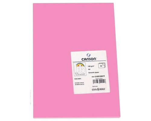 CANSON Pack de 50 Cartulina 185g A4 rosa chicle-IR26 CANSON Pack de 50 Cartulina 185g A4 rosa chicle