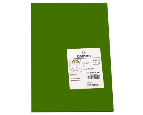 CANSON Pack de 50 Cartulina 185g A4 verde safari