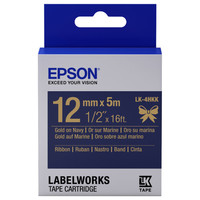 EPSON Cartucho de etiquetas de cinta satinada LK-4HKK oro/azul marino de 12 mm (5 m)-IR25 EPSON Cartucho de etiquetas de cinta satinada LK-4HKK oro/azul marino de 12 mm (5 m)