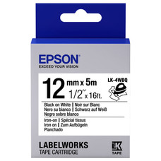 EPSON Cartucho de etiquetas Iron on LK-4WBQ Black/White 12mm (5m)-IR25 EPSON Cartucho de etiquetas Iron on LK-4WBQ Black/White 12mm (5m)