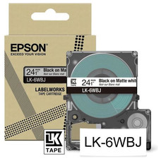 EPSON Cartucho de etiquetas Matte Tape White/Black 24mm(8m) LK-6WBJ-IR25 EPSON Cartucho de etiquetas Matte Tape White/Black 24mm(8m) LK-6WBJ