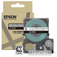 EPSON Cartucho de etiquetas Matte Tape Clear/White 12mm(8m) LK-4TWJ-IR25 EPSON Cartucho de etiquetas Matte Tape Clear/White 12mm(8m) LK-4TWJ