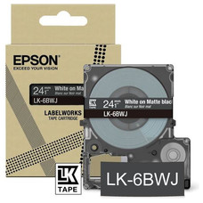 EPSON Cartucho de etiquetas Matte Tape Black/White 24mm(8m) LK-6BWJ-IR25 EPSON Cartucho de etiquetas Matte Tape Black/White 24mm(8m) LK-6BWJ