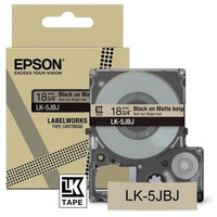 EPSON Cartucho de etiquetas Matte Tape Beige/Black 18mm(8m) LK-5JBJ-IR25 EPSON Cartucho de etiquetas Matte Tape Beige/Black 18mm(8m) LK-5JBJ