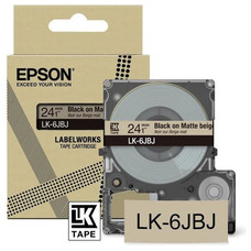 EPSON Cartucho de etiquetas Matte Tape Beige/Black 24mm(8m) LK-6JBJ-IR25 EPSON Cartucho de etiquetas Matte Tape Beige/Black 24mm(8m) LK-6JBJ