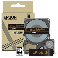 EPSON Cartucho de etiquetas Metallic Tape Black/Gold 18mm(9m) LK-5BKP-IR25 EPSON Cartucho de etiquetas Metallic Tape Black/Gold 18mm(9m) LK-5BKP
