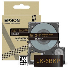 EPSON Cartucho de etiquetas Metallic Tape Black/Gold 24mm(9m) LK-6BKP-IR25 EPSON Cartucho de etiquetas Metallic Tape Black/Gold 24mm(9m) LK-6BKP
