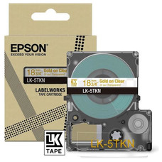 EPSON Cartucho de etiquetas Metallic Tape Clear/Gold 18mm(9m) LK-5TKN-IR25 EPSON Cartucho de etiquetas Metallic Tape Clear/Gold 18mm(9m) LK-5TKN