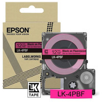 EPSON Cartucho de etiquetas Colour Tape Fluorescent Pink/Black 12mm(5m) LK-4PBF-IR25 EPSON Cartucho de etiquetas Colour Tape Fluorescent Pink/Black 12mm(5m) LK-4PBF