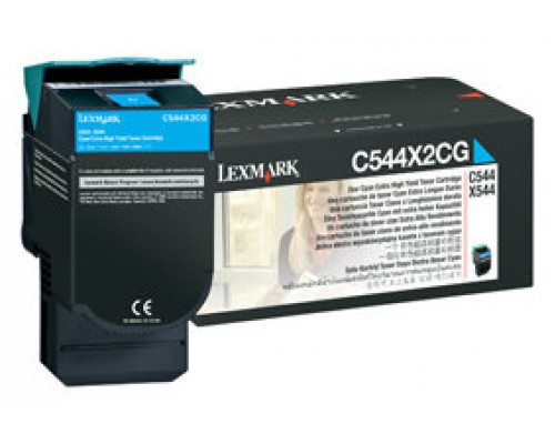 Lexmark C544/546, X544/546 Cartucho toner cian Extra Alto Rendimiento (4K)