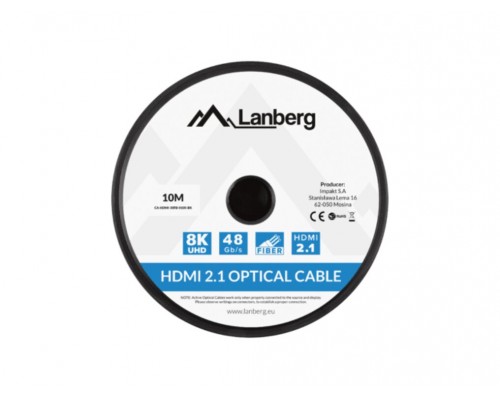 CABLE HDMI AOC LANBERG V2.1 M/M OPTICO ACTIVO 8K60HZ 10M NEGRO