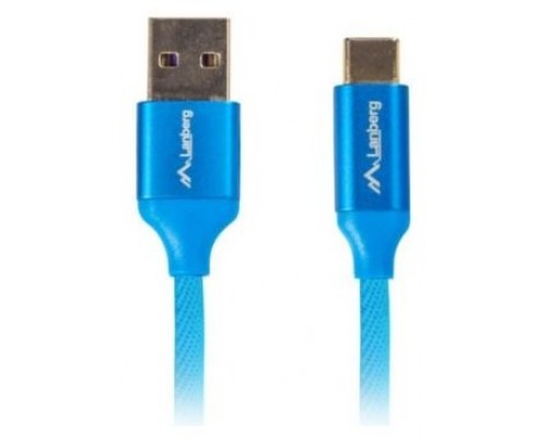 CABLE USB LANBERG 2.0 MACHO/USB C MACHO QUICK CHARGE 3.0 1.8M AZUL