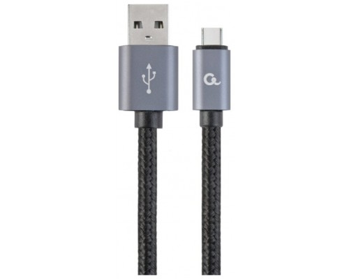 CABLE USB TIPO C GEMBIRD TRENZADO ALGODÃ?N CONECTORES METÃ?LICOS, 1,8 M