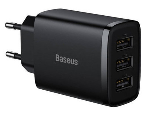 BASEUS COMPACT  CHARGER 3U 17W EU BLACK (Espera 4 dias)