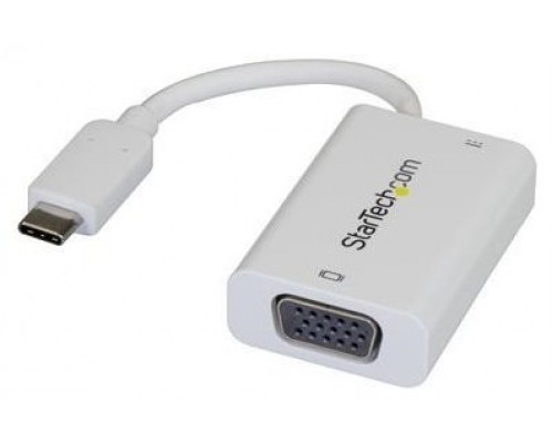 STARTECH ADAPTADOR USB-C A VGA CON PD BLANCO