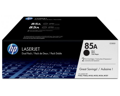 HP 85A TONER PACK 2 NEGRO HP85A (CE285AD) (Espera 4 dias)