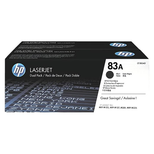 HP LaserJet M125/M127/M201 Pack 2 Toner Negro 83AD-IR20 HP LaserJet M125/M127/M201 Pack 2 Toner Negro 83AD