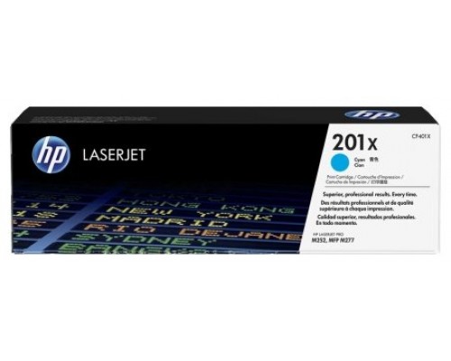 HP Laserjet Pro M252,M277 201X Toner Cian Alta 2.300 pag