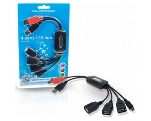 Hub Usb 2.0 Conceptronic 3 Puertos Usb + 1 Mini Usb