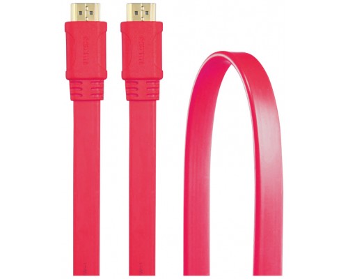 CABLE 3GO HDMI V1.4 PLANO 1.8M 24K ROJO