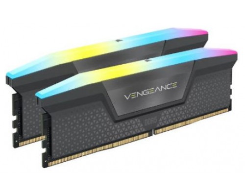 MEMORIA CORSAIR DDR5 64GB 2X32GB PC5600 VENGEANCE RGB CMH64GX5M2B5600Z40K (Espera 4 dias)