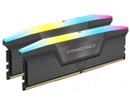 MEMORIA CORSAIR DDR5 64GB 2X32GB PC6000 VENGEANCE RGB CMH64GX5M2B6000Z30 (Espera 4 dias)