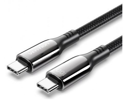 CABLE 2.0 USB-C A USB-C 100W 1.2 M NEGRO VENTION (Espera 4 dias)