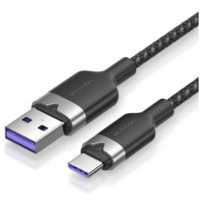 CABLE USB-A A USB-C M-M TRENZADO 2 M NEGRO VENTION (Espera 4 dias)